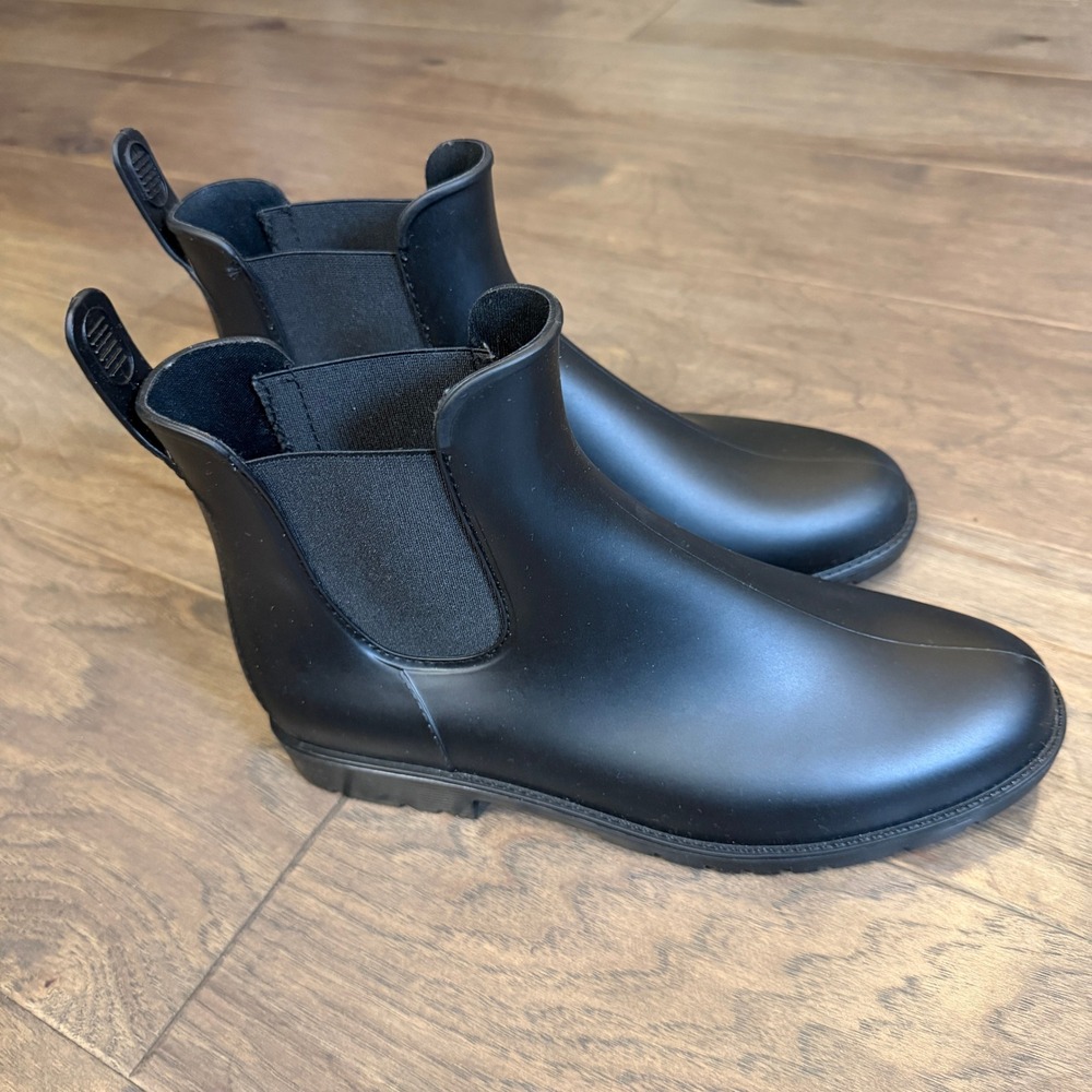 Asgard Womens Black Chelsea Rain Boots Waterproof Matte Ankle Booties Size 9.5‎